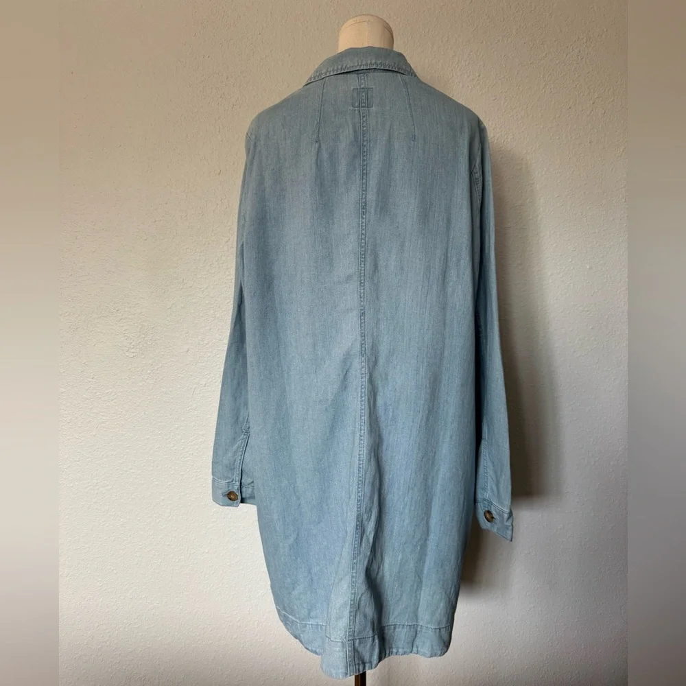 NWT J. Jill Blue Denim Button Front Duster Jacket Somerset Wash size Large Tall - Picture 7 of 15